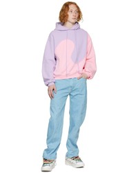 ERL Pink Purple Paneled Hoodie