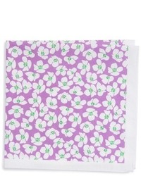 Light Violet Floral Cotton Pocket Square