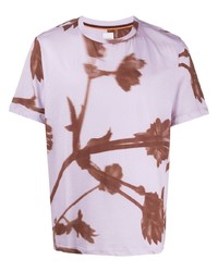 Light Violet Floral Crew-neck T-shirt