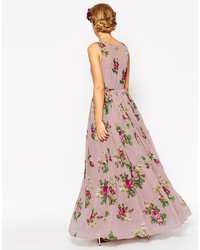 Asos Wedding Lilac Floral Super Full Maxi Dress