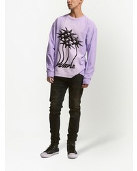 purple brand Flower Palm Printed T Shirt