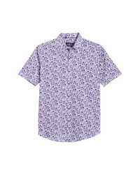 Bugatchi Floral Short Sleeve Knit Shirt