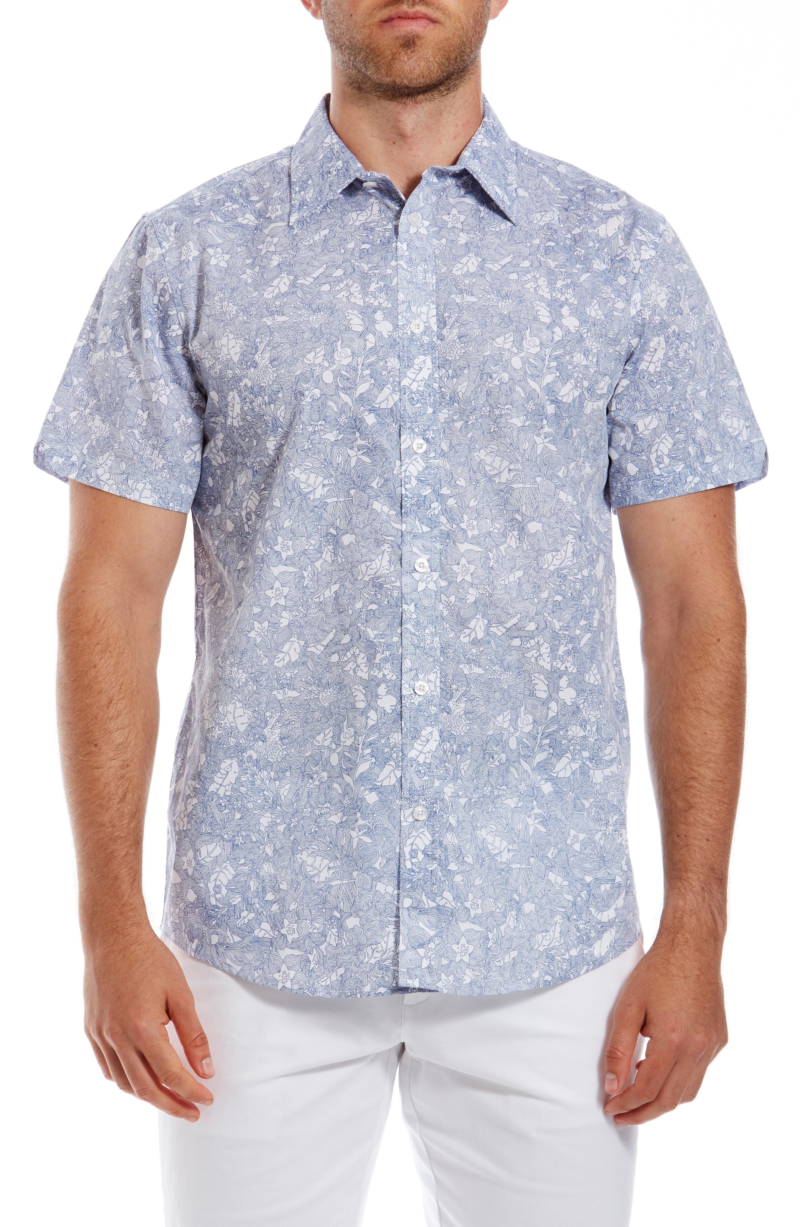 Ben Sherman Linear Floral Print Short Sleeve Sport Shirt, $59 