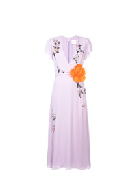 Carolina Herrera Flower Embroidery Dress