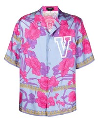 Versace Floral Print Silk Shirt