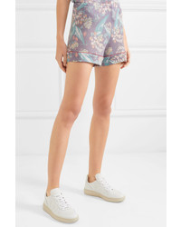 The Elder Statesman Printed Cashmere And Silk Blend Shorts