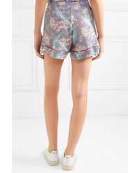 The Elder Statesman Printed Cashmere And Silk Blend Shorts