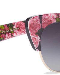 Dolce & Gabbana Cat Eye Floral Print Acetate Sunglasses Pink