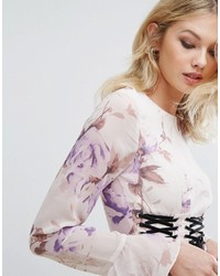 Missguided Corset Detail Floral Swing Dress