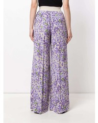 Twin-Set Floral Print Flared Trousers