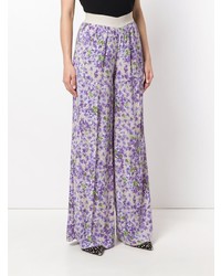 Twin-Set Floral Print Flared Trousers