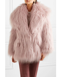 Miu Miu Oversized Faux Fur Coat Lilac