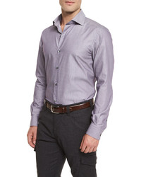 Light Violet Geometric Long Sleeve Shirt