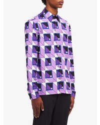 Prada Square Geometric Pattern Shirt
