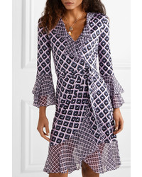 Diane von Furstenberg Ruffled Printed Silk Crepe And Chiffon Wrap Dress