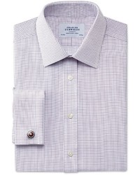 Charles Tyrwhitt Slim Fit Non Iron Windsor Check Purple Shirt