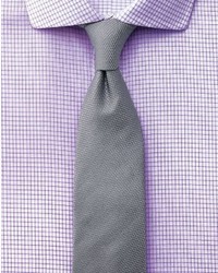 Charles Tyrwhitt Slim Fit Spread Collar Non Iron Dobby Check Lilac Shirt