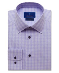 David Donahue Trim Fit Dress Shirt In Lilac At Nordstrom