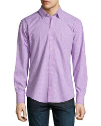 Light Violet Gingham Long Sleeve Shirt