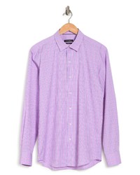 Bugatchi Shaped Fit Plaid Stretch Cotton Button Up Shirt In Pink At Nordstrom