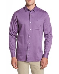 Light Violet Herringbone Long Sleeve Shirt