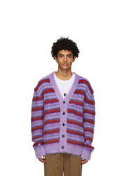 Marni Purple And Red Mohair Cardigan