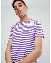Mennace Purple Signature Regular Striped T Shirt