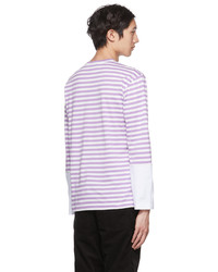 Comme Des Garcons Play White Purple Heart Long Sleeve T Shirt