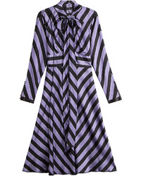 Light Violet Horizontal Striped Midi Dress