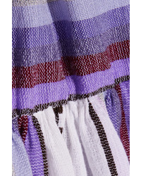 Lemlem Adia Striped Cotton Blend Gauze Midi Dress Violet