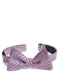Light Violet Horizontal Striped Silk Bow-tie