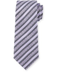 Light Violet Horizontal Striped Silk Tie