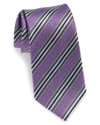 Nordstrom Stripe Silk Tie In Purple At