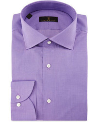 Ike Behar Gold Label Milano Mini Houndstooth Dress Shirt Lavender