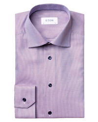 Eton Slim Fit Houndstooth Cotton Dress Shirt