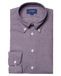 Eton Slim Fit Mini Houndstooth Dress Shirt