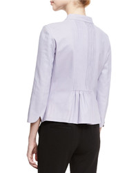 Armani Collezioni Pintucked Zip Front Jacket Lilac