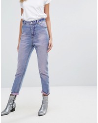 Cheap Monday High Rise Mom Jean In Pink Wash