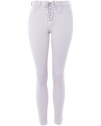 Topshop Moto Lilac Lace Up Leigh Jeans