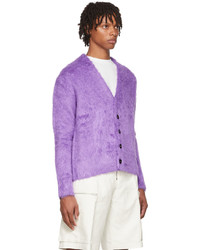 Jil Sander Purple Silk Cardigan