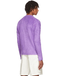 Jil Sander Purple Silk Cardigan