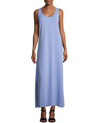 Joan Vass Pique Knit Long Tank Dress Lavender Petite