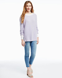Vince Crew Long Sleeve Knit Sweater Lilac
