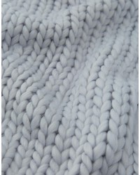Asos Chunky Knit Scarf With Block End In Pastel