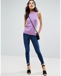 Asos Sleeveless Knitted Top With Contrast Tie