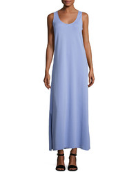 Joan Vass Pique Knit Long Tank Dress Lavender