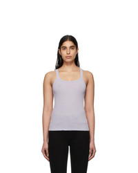 RE/DONE Purple Ribbed Tank Top