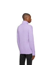 BOSS Purple Mohair And Wool Turtleneck