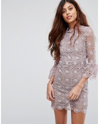 Little White Lies Jenna Lace Dress With Open Back And Frill Sleeve