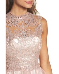 Sequin Hearts Lace Illusion Fit Flare Dress